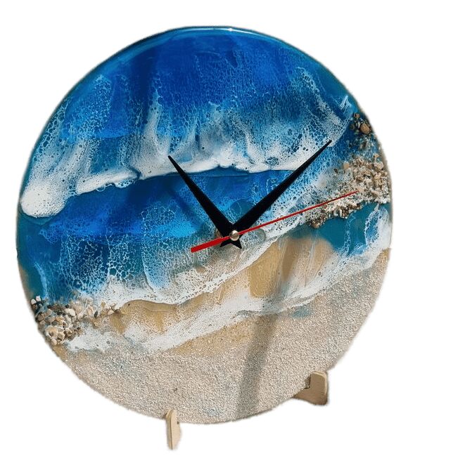 WOOD Market Часы с морем из эпоксидной смолы