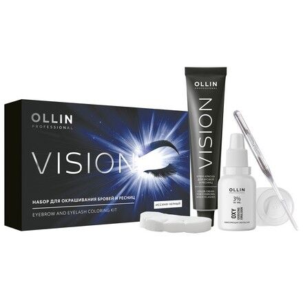 OLLIN Professional Оллин НАБОР для окрашивания бровей и ресниц Иссиня черный Ollin VISION