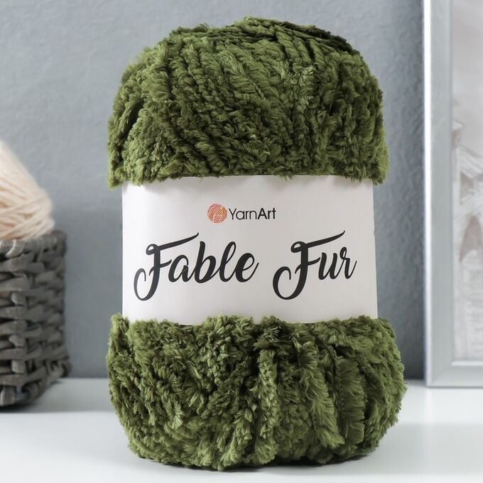 YarnArt Пряжа &quot;Fable Fur&quot; 100% микрополиэстер 100м/100гр (982 аспарагус)