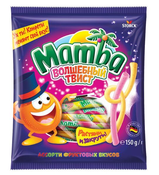 Конфеты жевательные Mamba Волшебный твист фруктовое ассорти, 150 г