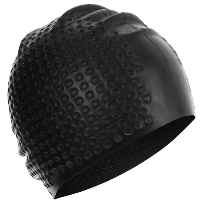 ONLITOP Шапочка для плавания взрослая, массажная, силиконовая, обхват 54-60 см, цвет черный