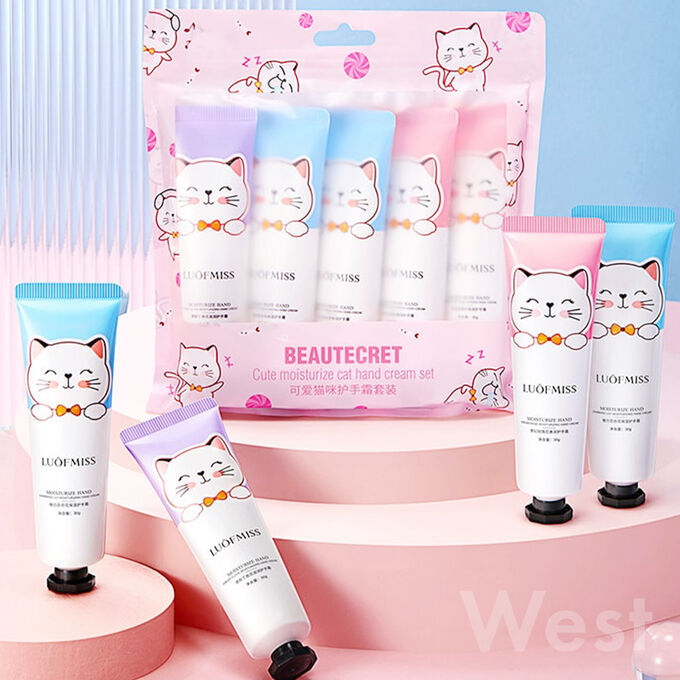 Набор увлажняющих кремов для рук LUOFMISS Beautecret Cute Cat Hand Cream Set 5 шт.