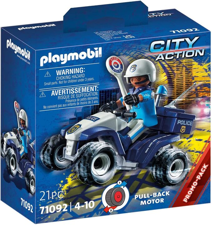 Нескучные игры Playmobil. Конструктор арт.71092 &quot;Police Quad&quot; (Полицейский квадроцикл)