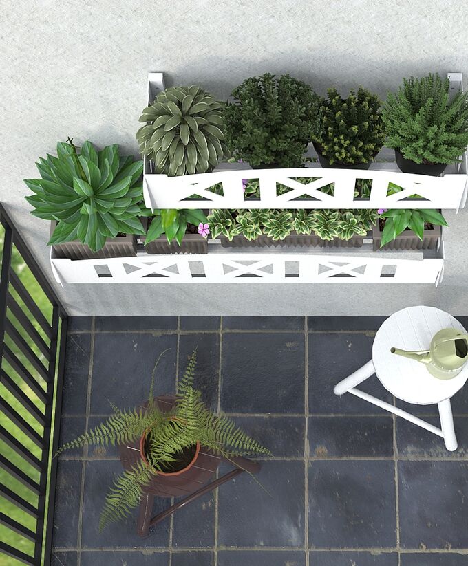 Ящик для цветов 700*250*235 муар/Белый каркас | Cтильные ящики для ...