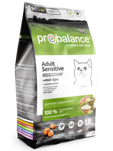 ProBalance Sensitive сухой корм для кошек с чувствительным пищеварениема 1,8кг АКЦИЯ!