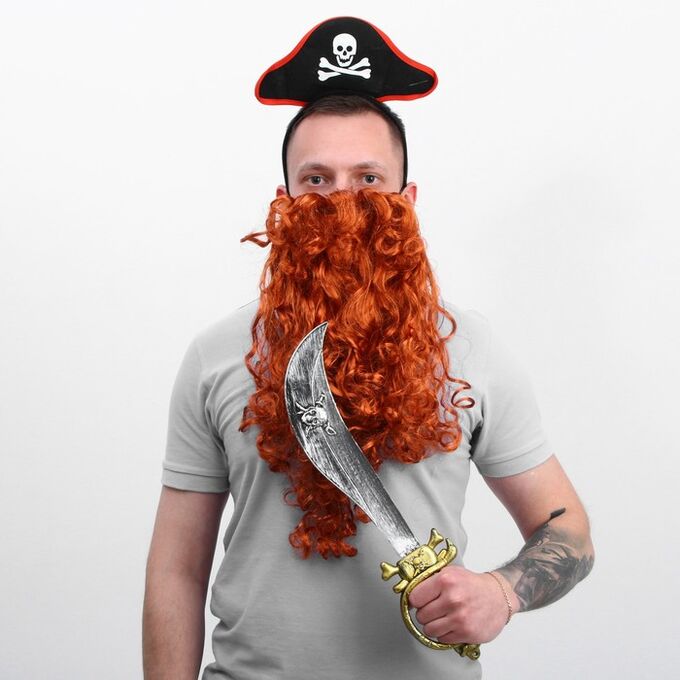 Страна карнавалия Карнавальный набор «Пират рыжий», борода, сабля, ободок