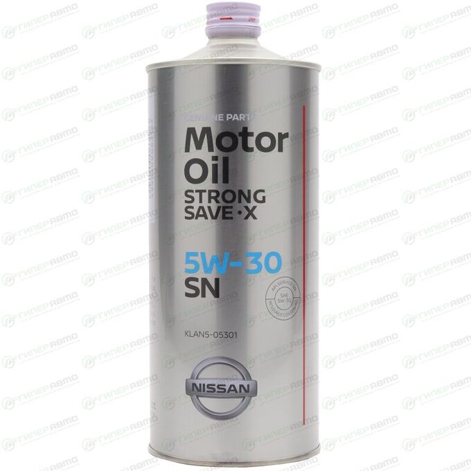 Масло моторное Nissan Strong Save-X 5w30, API SN, для бензинового двигателя, 1л, арт. KLAN5-05301