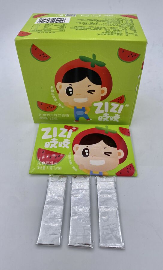 Youkafoods Жевательная резинка пластинки ZIZI  АРБУЗ, 11гр, 1 штука