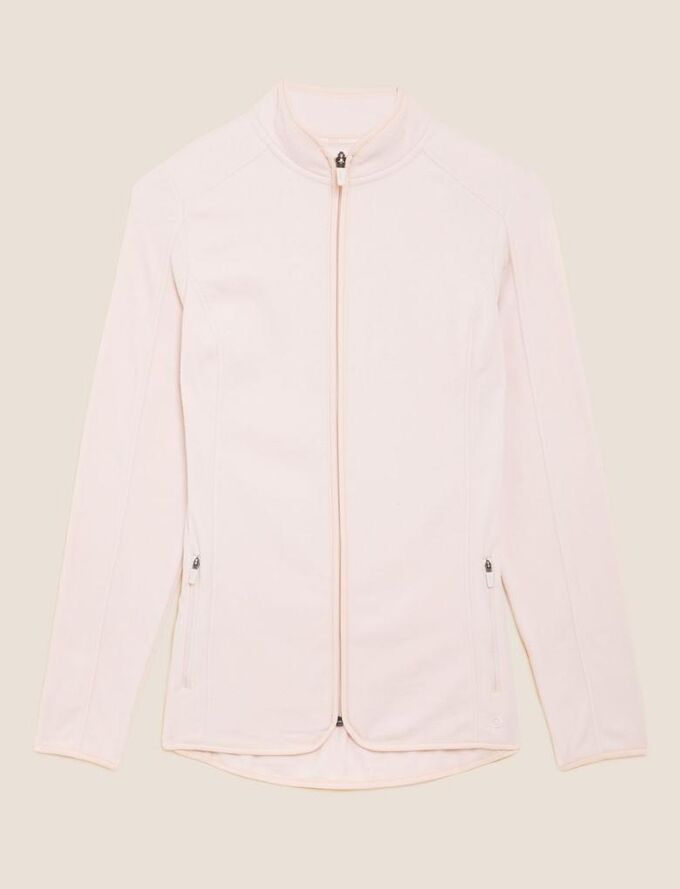 MARKS & SPENCER Розовая флисовая куртка стандартного кроя с молнией и деталями